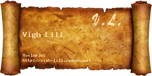 Vigh Lili névjegykártya